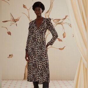 FARM Rio Cream Natural Skin Lenzing Ecovero Viscose Midi Dress